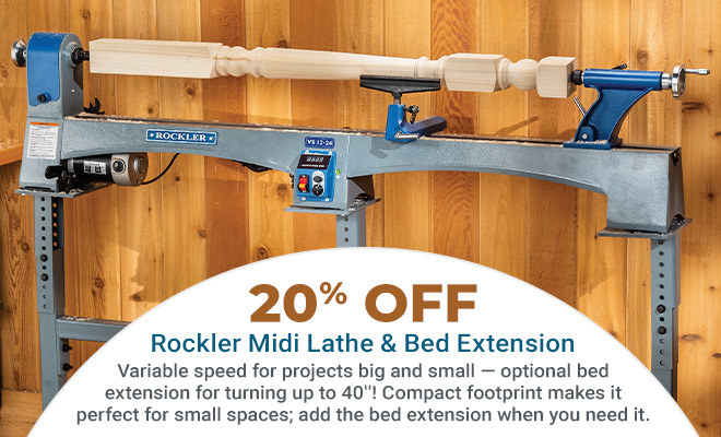 20% Off Rockler Midi Lathe and Bed Extension