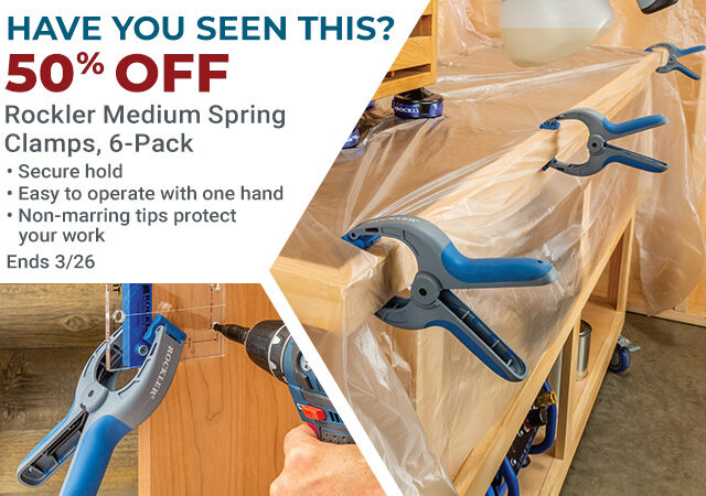 50% Off Rockler Medium Spring Clamps Utnil 3/26