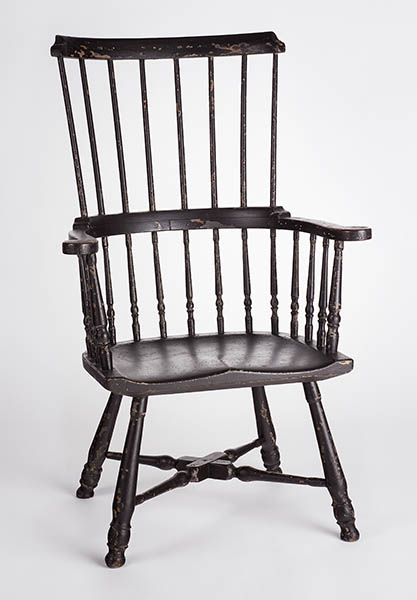 High-back Windsor armchair made in Newport, Rhode Isalnd circa 1760 to 1770 by unknown maker. RIF1240