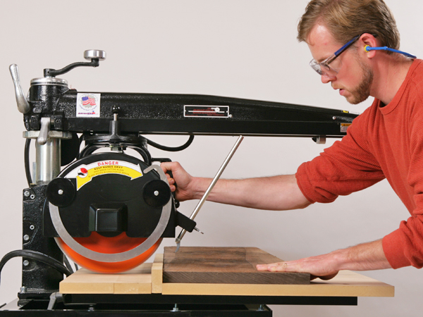 Cutting with a radial arm saw