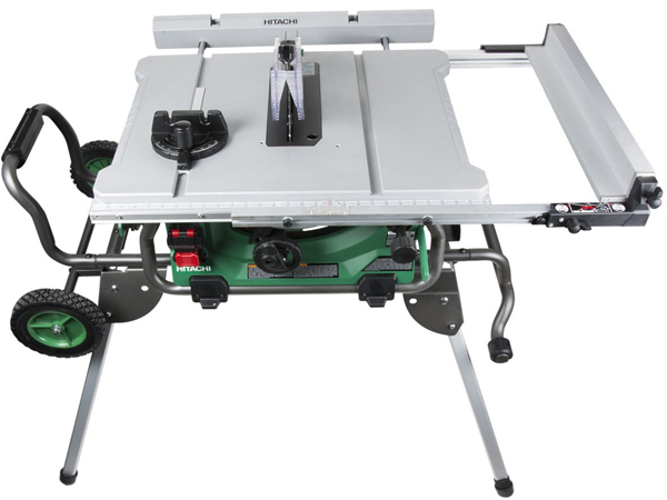 Hitachi 10-in. Jobsite Table Saw with Fold & Roll Stand