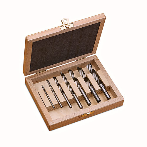 7-Piece HSS Fisch Dual-Spur Dual-Cutter 4-Flute Brad Point Drill Set