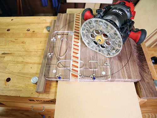 Rockler cutting board handle making jig