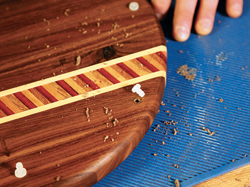 Installing cutting board feet