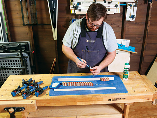 Gluing up pieces for cutting board accent strip