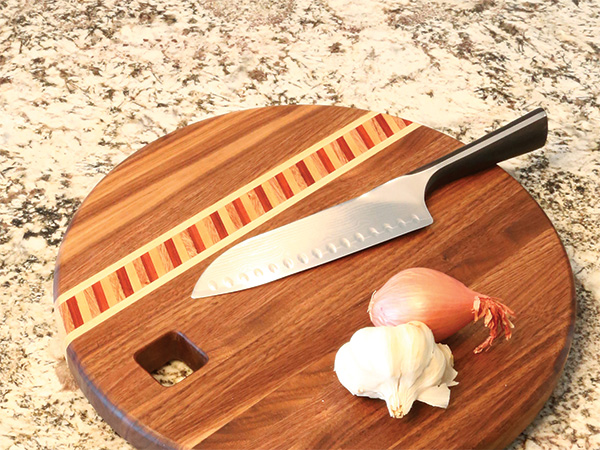 Accented round cutting board