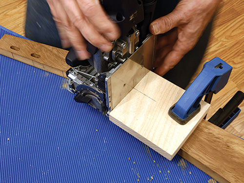 Bracing Festool jointer to cut matching dowel holes
