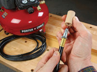 Capping air compressor hose with cork