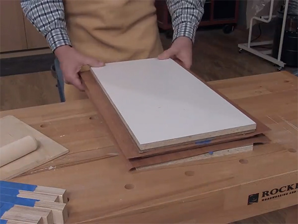 Creating a veneer press with veneer and plywood