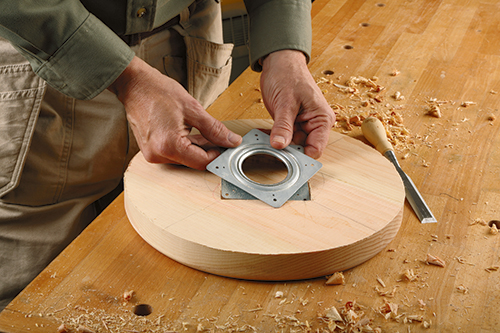 Old Bar Stool Aids in Spray-Finishing