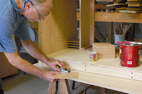 Shaving shelves with small hand plane