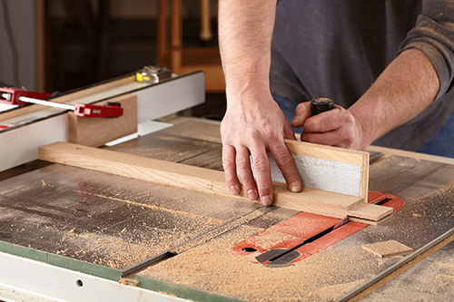 Finishing tenon cut on a table saw with a miter gauge