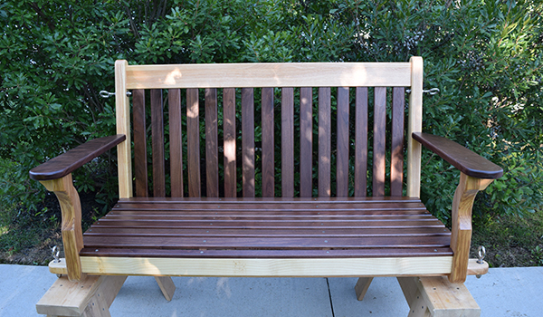 Ash and Walnut Porch Swing