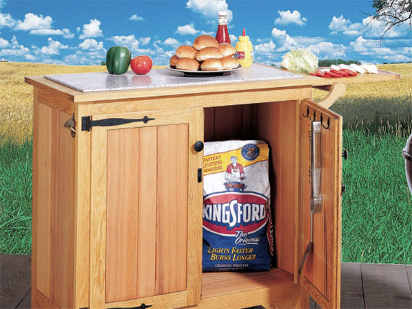 Outdoor storage and food preparation cart