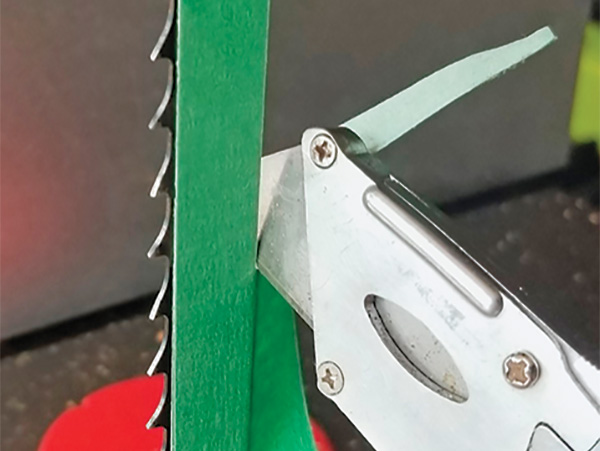 Set Gaps for Band Saw Guides with Tape