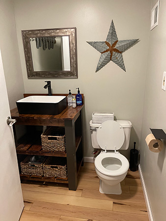 Installed bathroom vanity