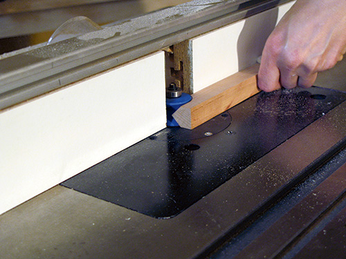 Cutting mated hardwood banding for V-groove