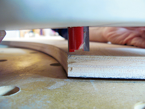 Router bit for smoothing edges of bed/desk panel edge