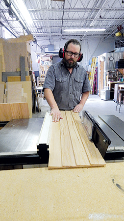 Then glue up two roof panels from four siding pieces each, and trim their top edges at 15° where they’ll meet at the roof peak.