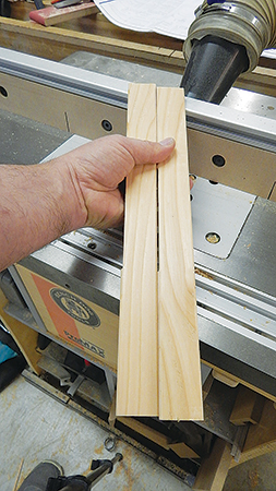 Each top bar receives a narrow vent, milled at the router table, along one edge. These vents provide air circulation between the combs but are thin enough to prevent the bees from crawling through.