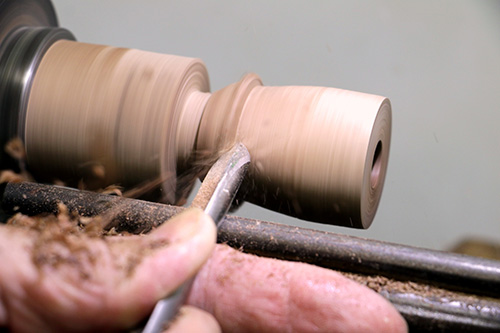 Turning beehive shape on blank