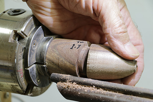 Remounting beehive ornament on jam chuck