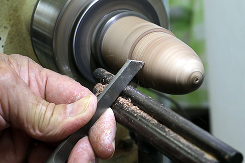 Beginning bead cuts in beehive ornament sides