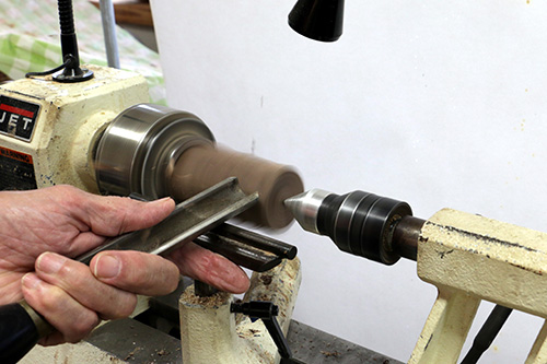 Starting turning of beehive ornament