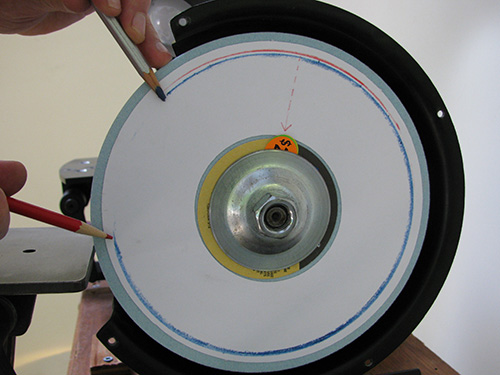 Marking second apex point on grinding wheel