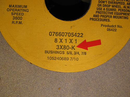 Bench grinder wheel label