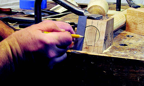 Marking tenon for installing oar chair backing