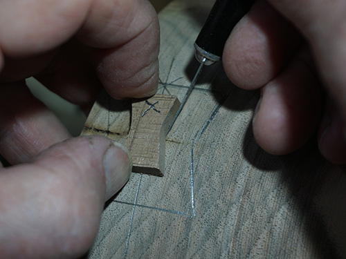 Marking size of inlay before installing in bowl