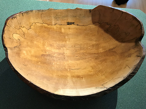 Interior of bowl where crack is not visible