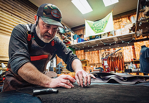 Assembling a leather woodworking apron