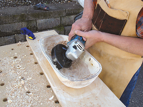 Use carver to cut bowl to desired depth