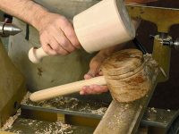 Turned carving mallet