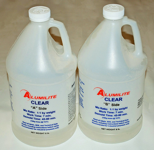 Bottles of Alumilite urethane casting resin