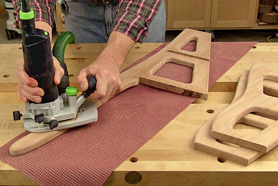 Figure 8: Ease the edges of the side pieces with a 1/4-in. roundover bit chucked in a handheld router or at the router table.