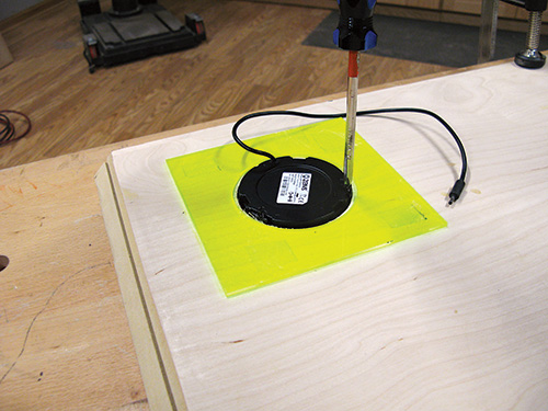 Fitting wireless charging base into MDF panel