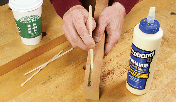 Applying glue with a stick