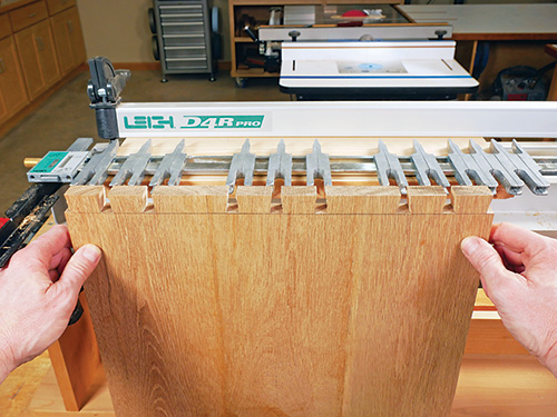 Showing dovetail positions for wine cabinet case