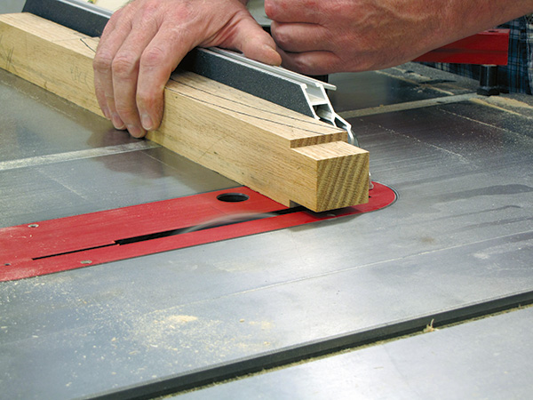 Creating tenon for chair with dado blade in table saw