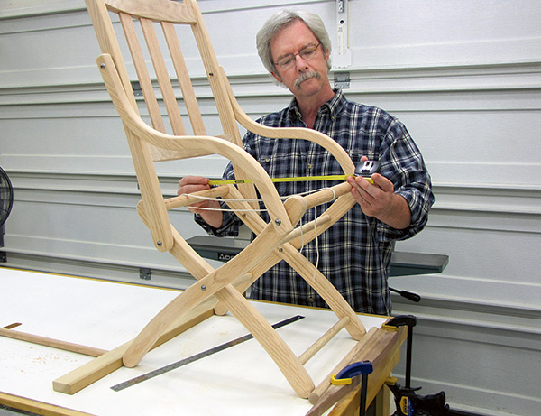 Measuring dry assembled Civil War chair