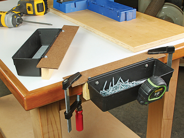 Clamp-on Workbench Storage Trays