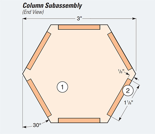 Diagram of coat rack assembly