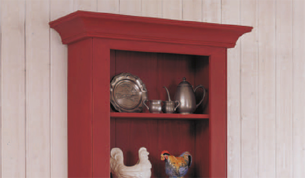Pewter dish display cabinet