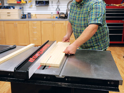 Cutting bamboo panel into parts for plant stand