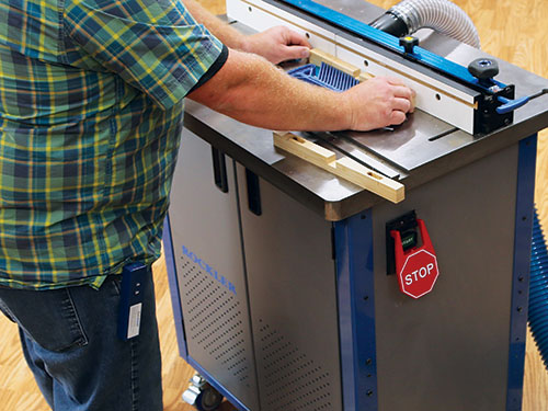 Routing mortises in plant stand crosspiece