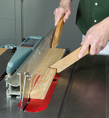 Cutting compact table legs on a table saw