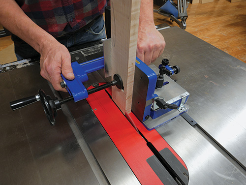 Testing tenoning jig cut for contemporary table